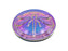 1 pc Czech Glass Button Hand Painted, Size 14 (31.5mm | 1 1/4''), Jet Vitrail Purple Green, Czech Glass