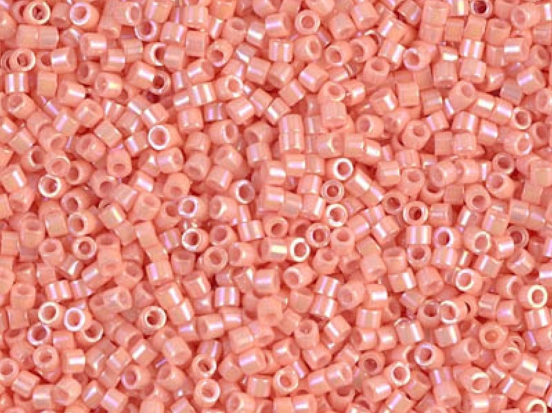 Delica Seed Beads 15/0, Opaque Peach Luster, Miyuki Japanese Beads