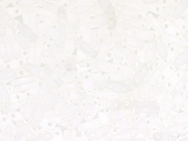 Quarter Tila™Beads 5x1.2x1.9 mm, 2 Holes, Crystal Matted AB, Miyuki Japanese Beads