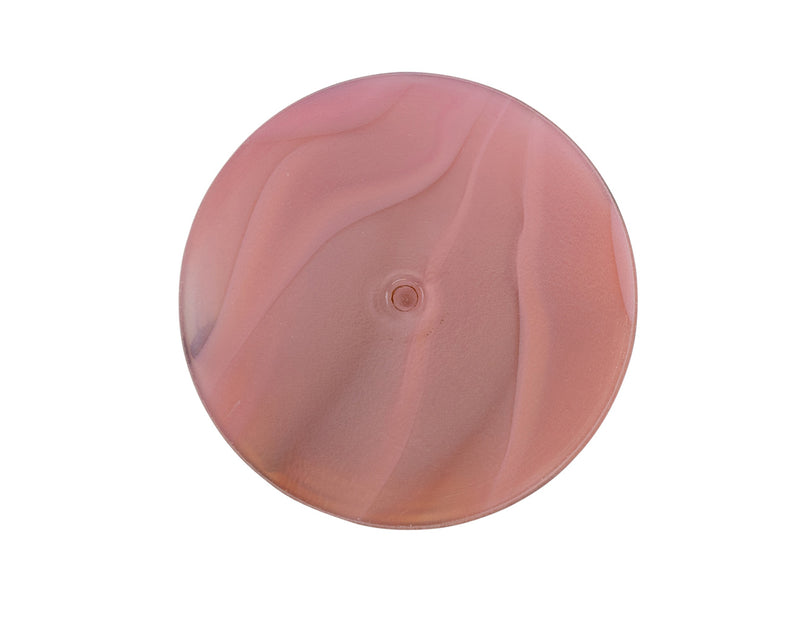 1 pc Czech Glass Cabochons 40.5 mm (Smooth Reverse Side), Opaque Pink Gold Dragonfly, Czech Glass