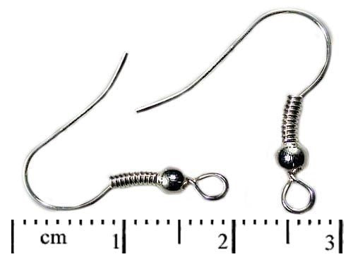 2 pcs Afro Hook Earrings with Druk, 18mm, Silver