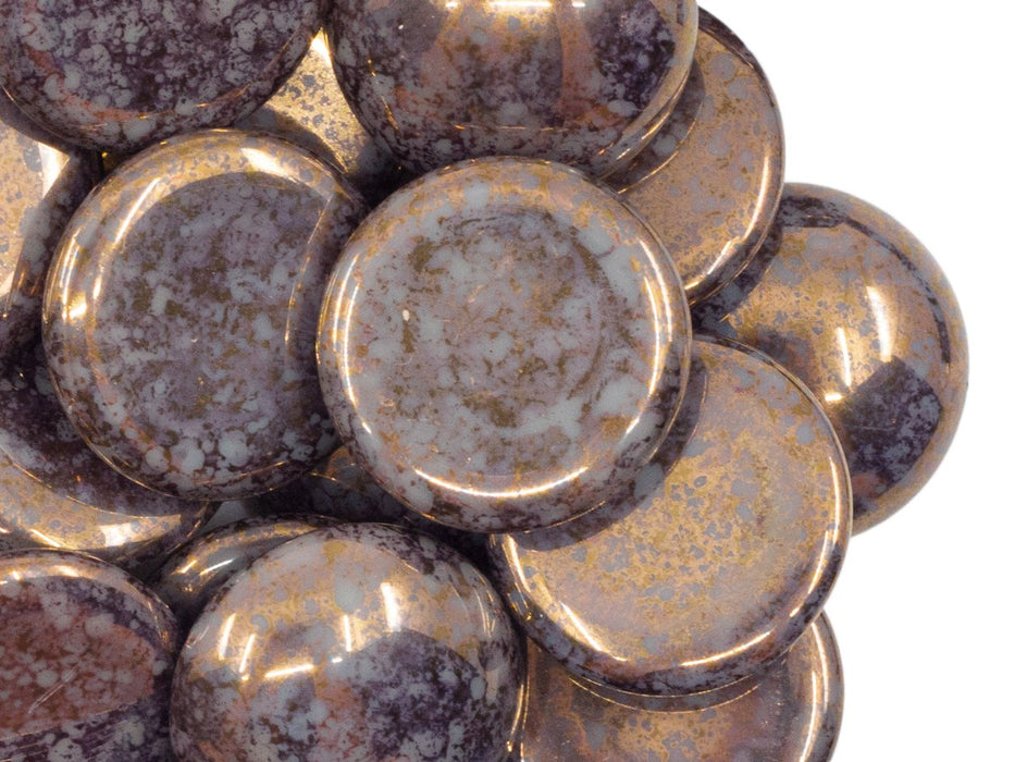 1 pc Cabochon Par Puca® 18 mm, Opaque Grey Bronze, Czech Glass