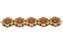 12 pcs Flower Beads, 18mm, Opaque Beige with Bronze Fired Color, Czech Glass