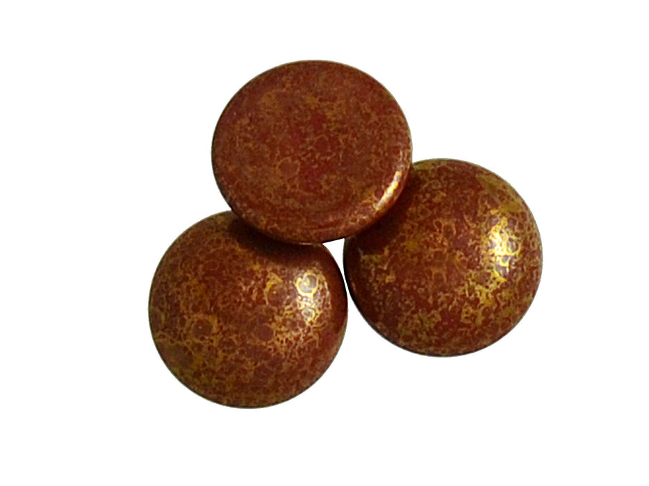 1 pc Cabochon Par Puca®, 18mm, Opaque Choco Bronze, Czech Glass