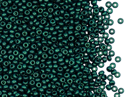Rocailles Seed Beads 9/0, Space Green, Czech Glass