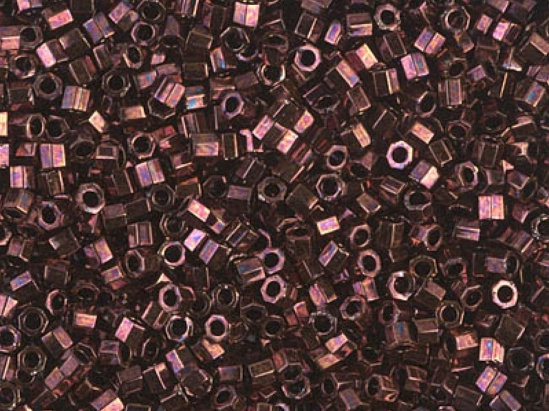Delica Beads Cut 10/0, Metallic Dark Raspberry, Miyuki Japanese Beads