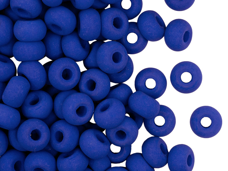 Pony Beads 7x5 mm, Neon Dark Blue, Czech Glass