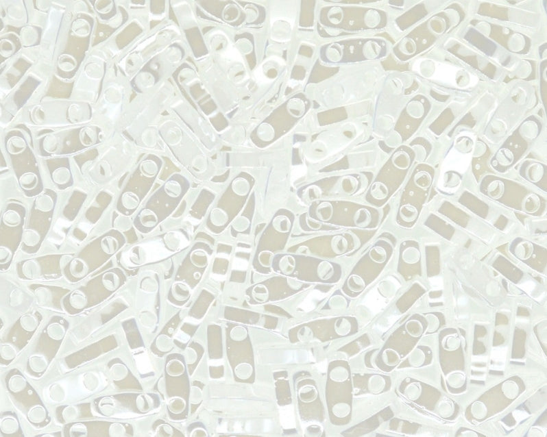 Quarter Tila™Beads 5x1.2x1.9 mm, 2 Holes, White Pearl Ceylon, Miyuki Japanese Beads