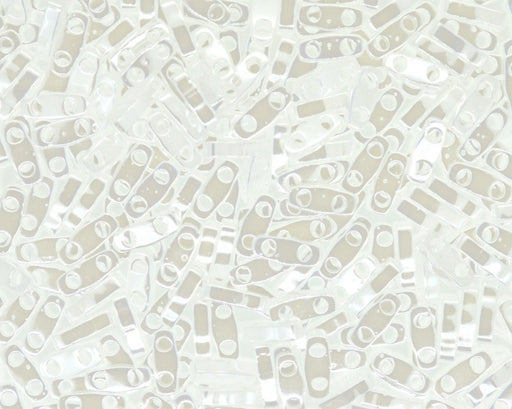 Quarter Tila™Beads 5x1.2x1.9 mm, 2 Holes, White Pearl Ceylon, Miyuki Japanese Beads