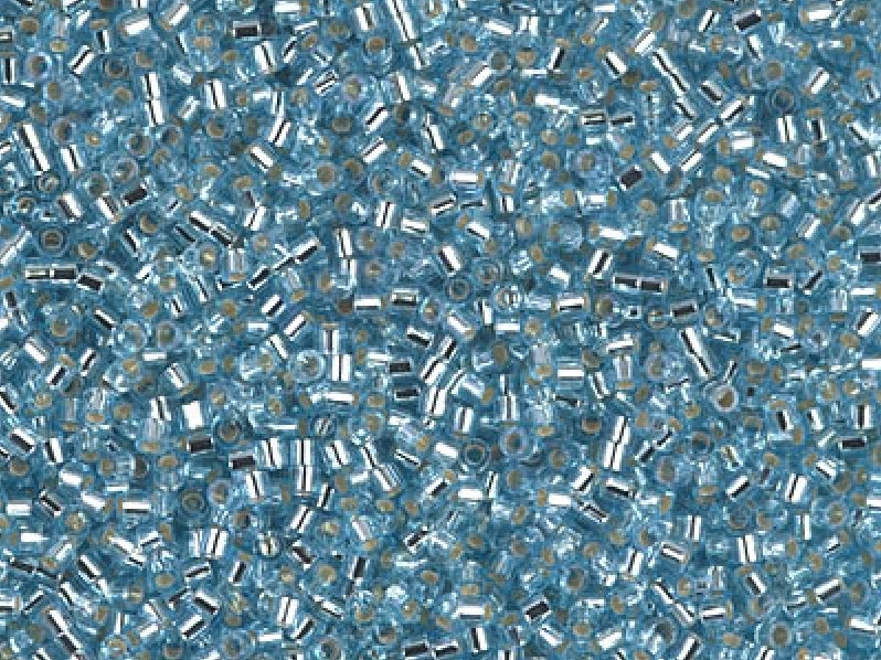 Delica Seed Beads 15/0, Aqua Silver Lined, Miyuki Japanese Beads