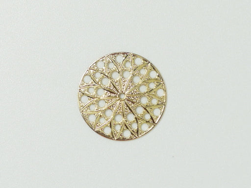Filigree Round 22 mm, 23KT Gold Plated, Metal