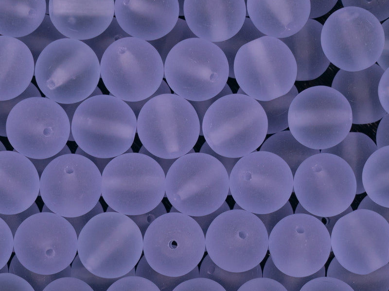 Round Beads 8 mm, Light Blue Matte, Czech Glass