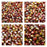 Set of Round Fire Polished Beads (3mm, 4mm, 6mm, 8mm), Magic Red Yellow, Czech Glass
