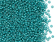 Rocailles Seed Beads 10/0, Turquoise Terra Metallic, Czech Glass