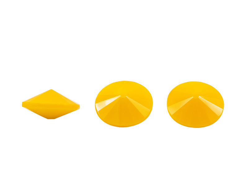 2 pcs Matubo Rivoli 16 mm, Opaque Yellow, Czech Glass