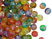 Round Beads 6 mm, Crystal Mix Cracked Effect, Czech Glass