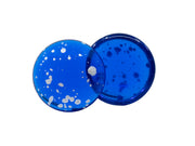 Czech Glass Cabochons 18 mm, Sapphire Splash Silver, Czech Glass