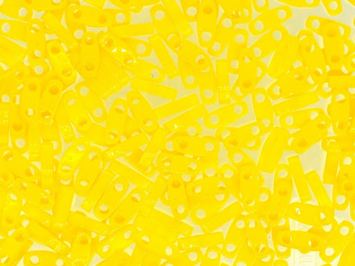 Quarter Tila™Beads 5x1.2x1.9 mm, 2 Holes, Opaque Yellow, Miyuki Japanese Beads