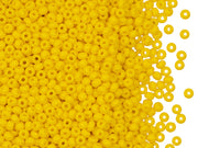 Rocailles 9/0, Opaque Yellow, Czech Glass