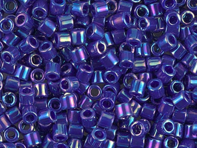 Delica Seed Beads 8/0, Opaque Royal Blue AB, Miyuki Japanese Beads
