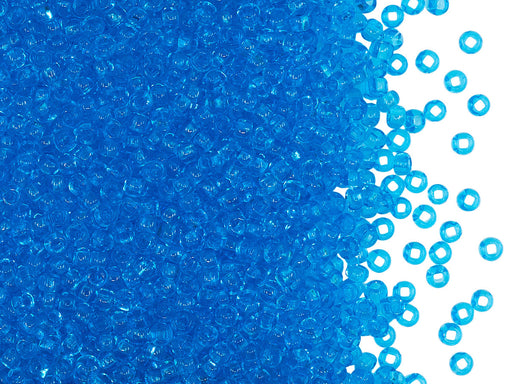 Rocailles Seed Beads 10/0, Transparent Aquamarine Blue, Czech Glass