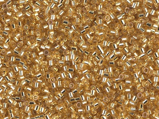 Delica Seed Beads 15/0, Gold Silver Lined, Miyuki Japanese Beads