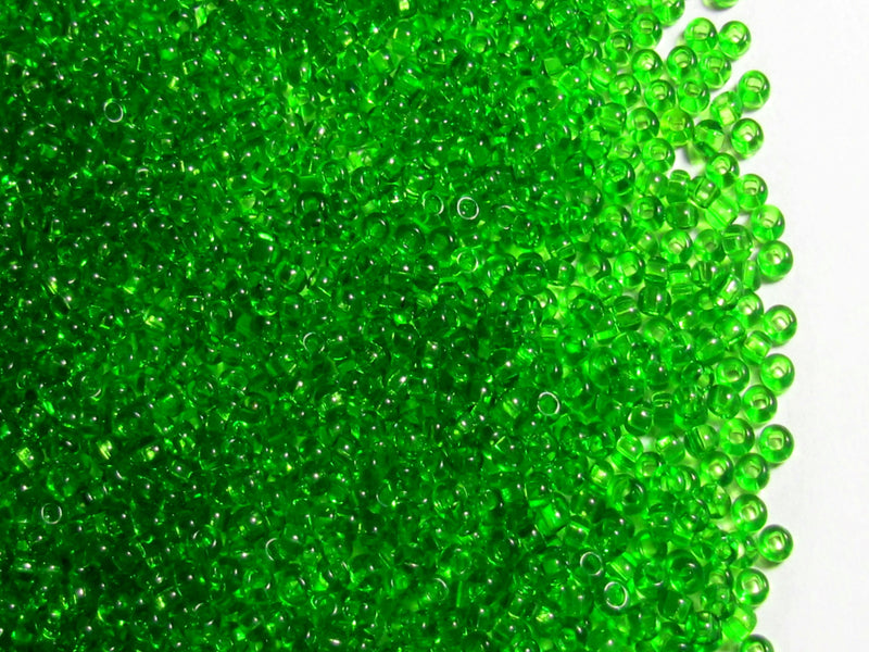 Rocailles Seed Beads 11/0, Light Green Transparent, Czech Glass