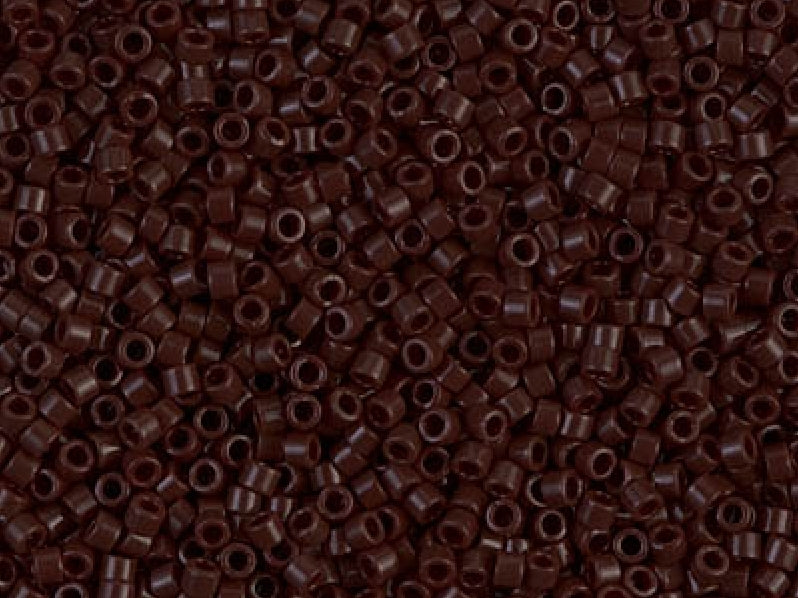 Delica Seed Beads 15/0, Opaque Chocolate Brown, Miyuki Japanese Beads