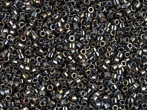 Delica Seed Beads 15/0, Metallic Black Luster, Miyuki Japanese Beads