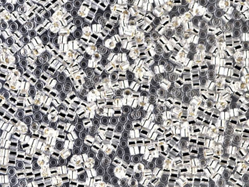 Delica Seed Beads 15/0, Crystal Silver Lined, Miyuki Japanese Beads