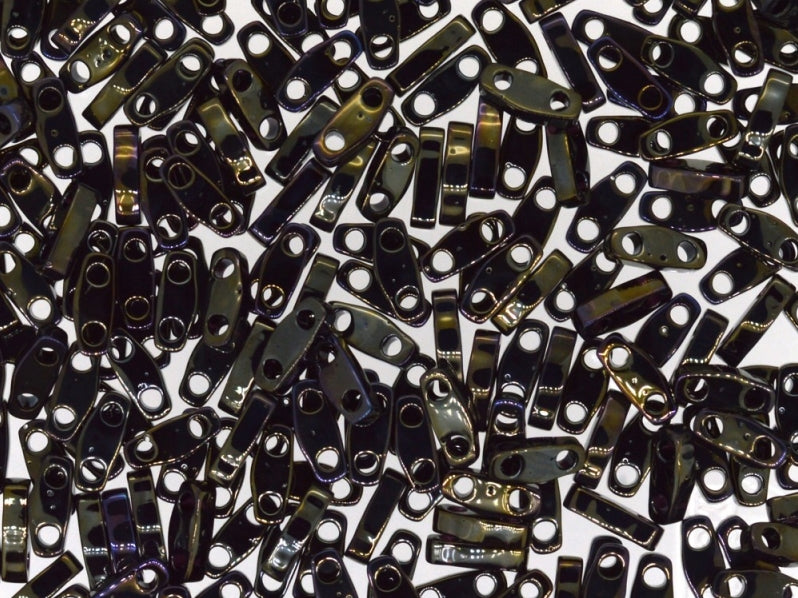 Quarter Tila™Beads 5x1.2x1.9 mm, 2 Holes, Metallic Brown Iris, Miyuki Japanese Beads