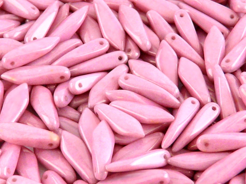 Dagger Beads 5x16 mm, Chalk Lilac Luster, Czech Glass