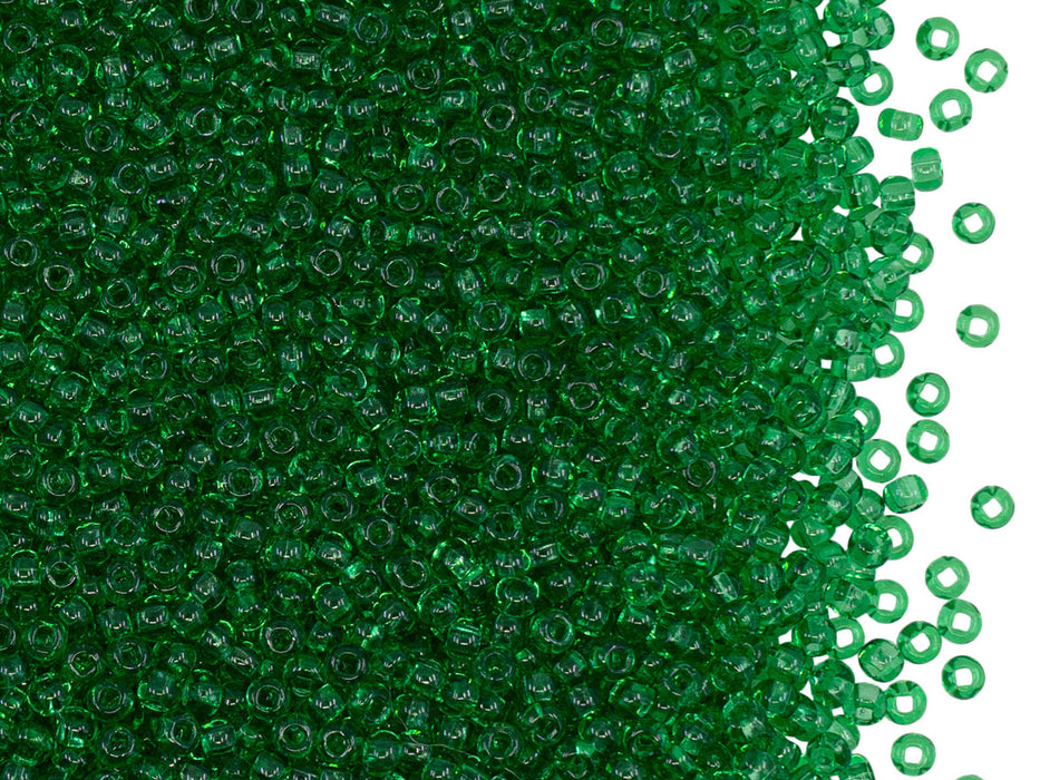 Rocailles Seed Beads 11/0, Light Green Transparent, Czech Glass