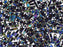 Quarter Tila™Beads 5x1.2x1.9 mm, 2 Holes, Metallic Variegated Blue Iris, Miyuki Japanese Beads