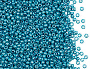 Rocailles Seed Beads 10/0, Blue Terra Metallic, Czech Glass