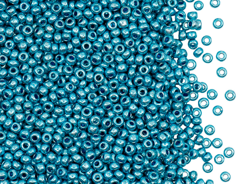 Rocailles Seed Beads 10/0, Blue Terra Metallic, Czech Glass