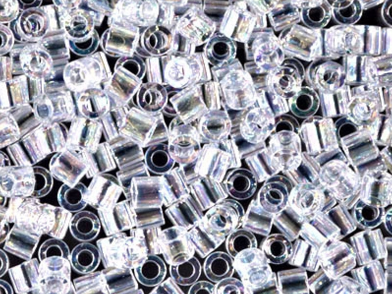 Delica Seed Beads 8/0, Crystal AB, Miyuki Japanese Beads