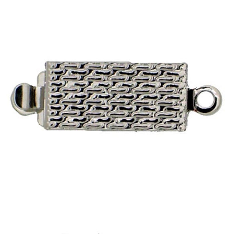 Clasps 12x6 mm, Rhodium Plated, Metal