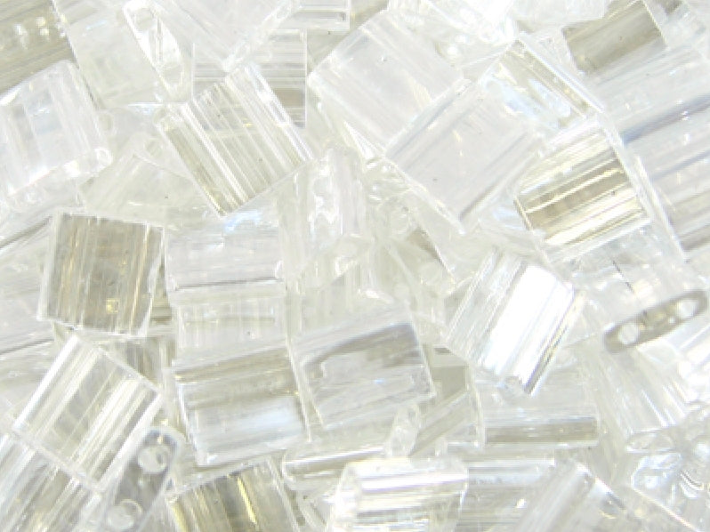 Tila™Beads 5x5 mm, 2 Holes, Crystal Luster, Miyuki Japanese Beads