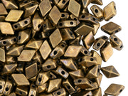 Diamonduo™ Beads 5x8 mm, 2 Holes, Plated Antique Brass, Metal