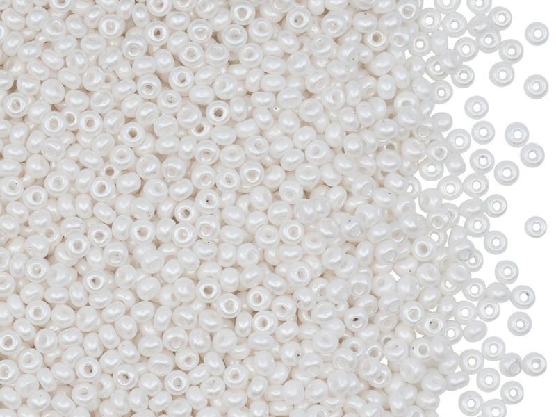 Rocailles 10/0, Pastel White Pearl, Czech Glass