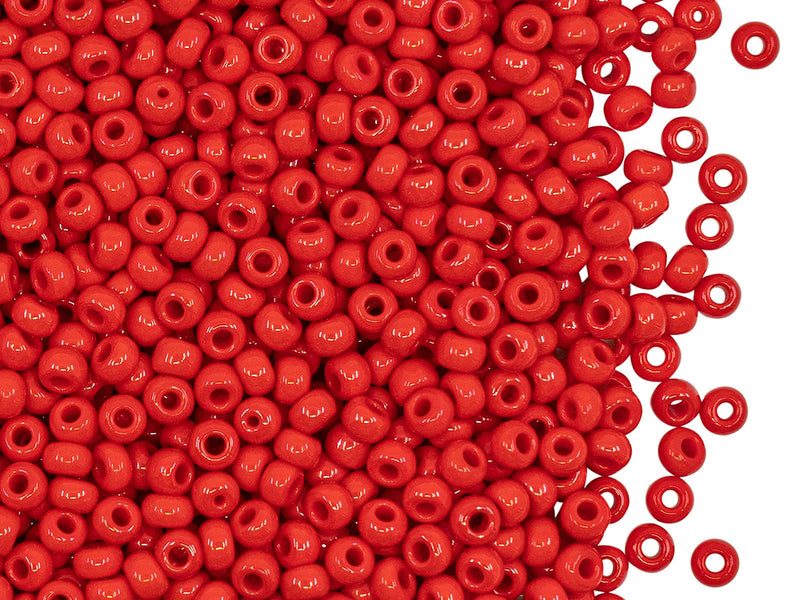 Rocailles 8/0, Opaque Light Red, Czech Glass