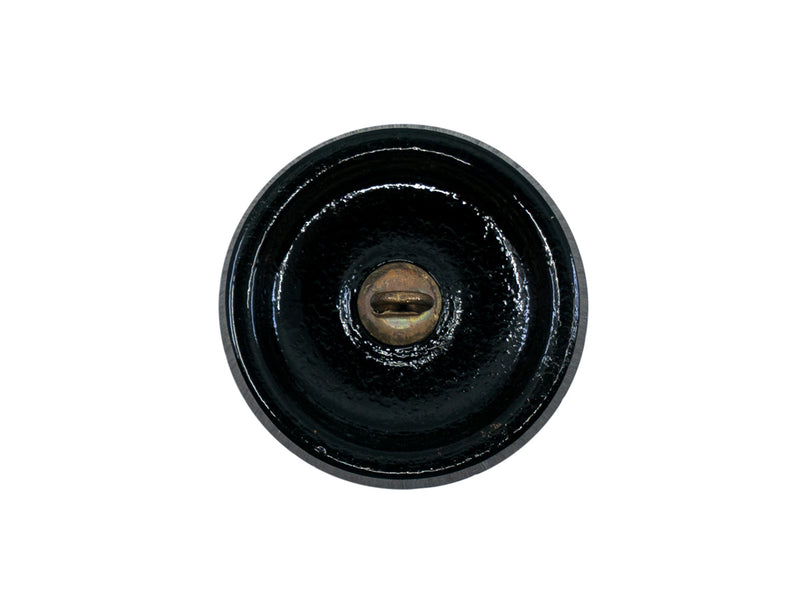 1 pc Czech Glass Buttons Hand Painted, Size 10 (22.5mm | 7/8''), Jet Black With Gold Ornament, Czech Glass