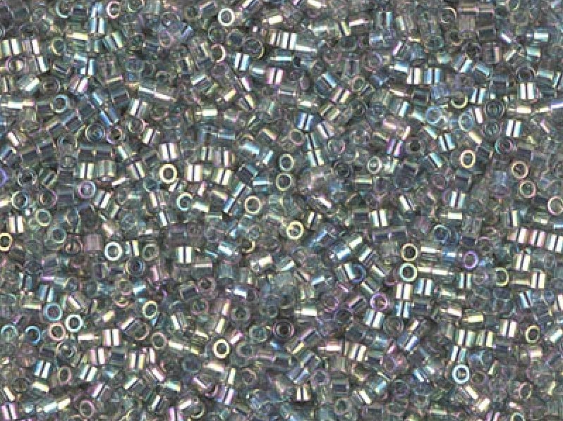 Delica Seed Beads 15/0, Transparent Grey Iris, Miyuki Japanese Beads