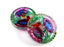 1 pc Czech Glass Button Hand Painted, Size 12 (27.0mm | 1 1/16''), Floral Design Pink Purple, Czech Glass
