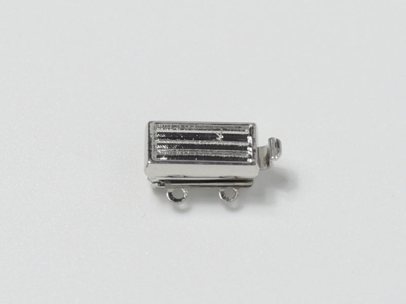 Clasps 13x7 mm, 2 Holes, Rhodium Plated, Metal