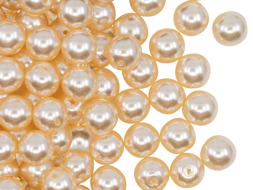 Pearl Beads 7 mm, Light Beige Pearl, Czech Glass