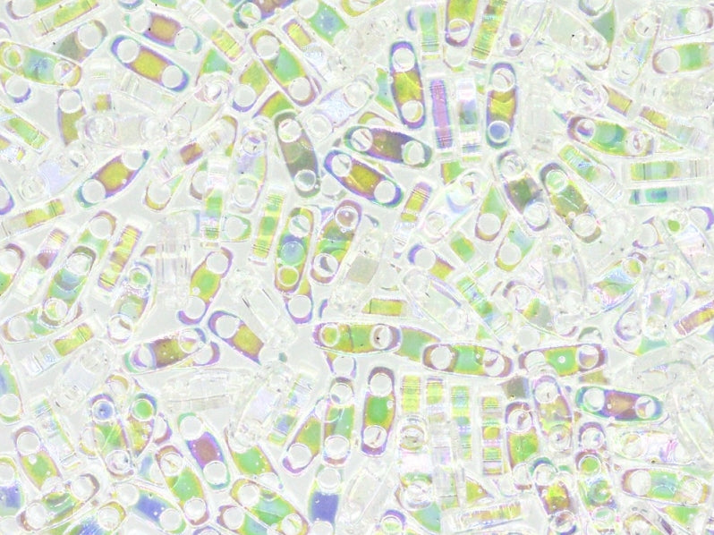 Quarter Tila™Beads 5x1.2x1.9 mm, 2 Holes, Crystal AB, Miyuki Japanese Beads
