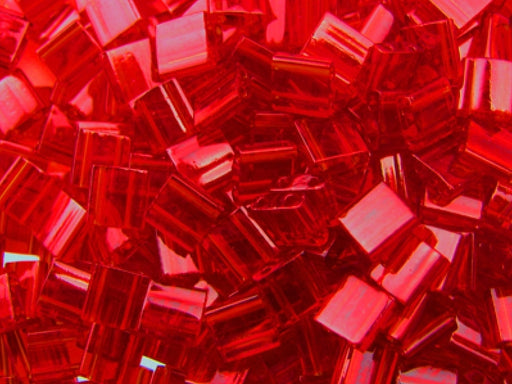 Tila™Beads 5x5 mm, 2 Holes, Light Red, Miyuki Japanese Beads