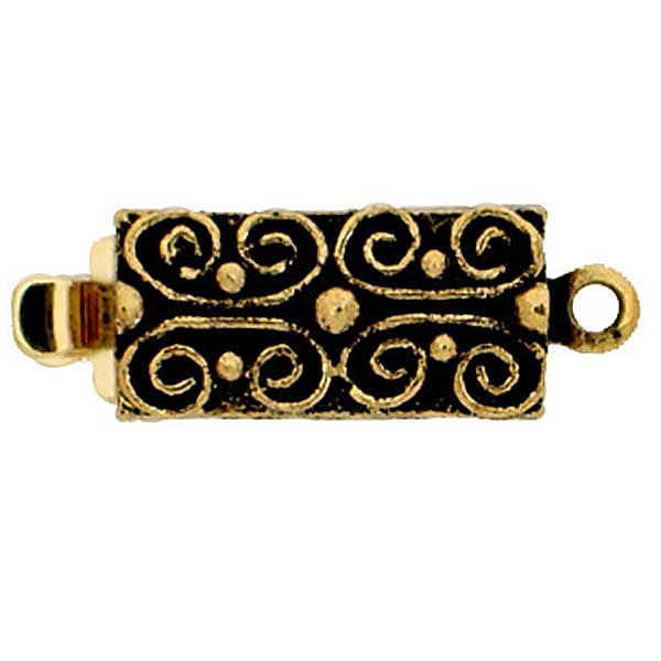 Clasps 13x6 mm, 23KT Gold Plated Old, Metal